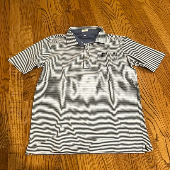 Johnnie-O Boy’s Blue Striped Polo Size 14